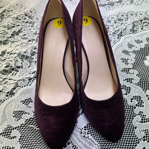 Nine West Dark Purple Velvet Pumps - Picture 2 of 6